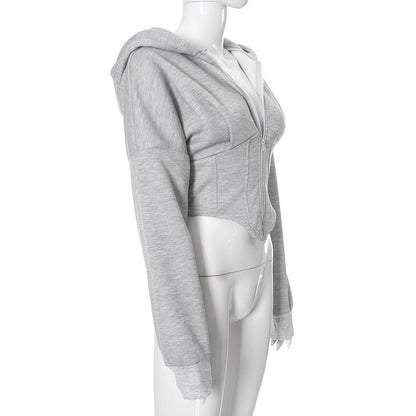 Zipper Hoodie Cardigan Y2K Ins Fashion Street Long Sleeve