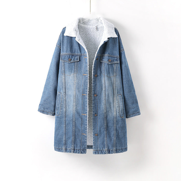 Vangull Fur Warm Winter Denim Jacket
