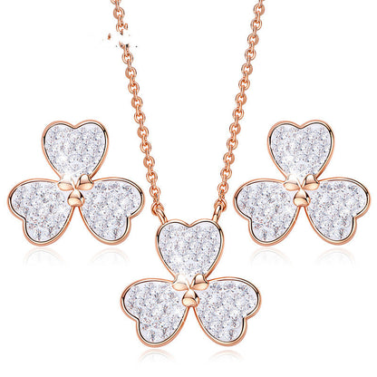 Simple And Versatile Creative Crystal Earring Set Women