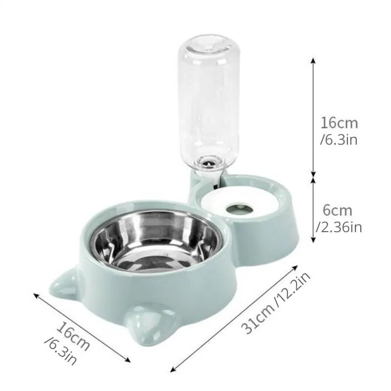 Cat Bowl Fountain Automatic Food Water Feeder