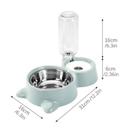 Cat Bowl Fountain Automatic Food Water Feeder