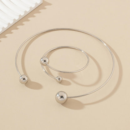 Gold Size Ball Bangle Bracelet