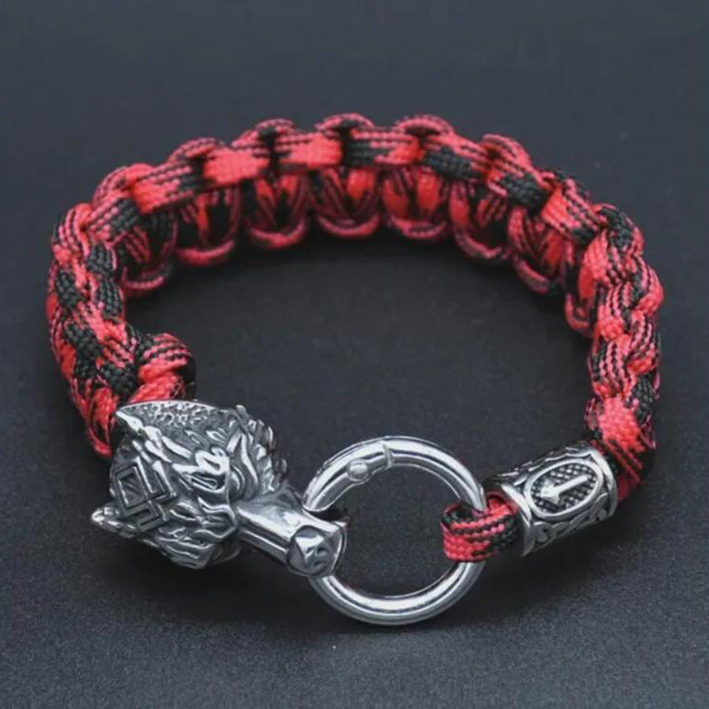 Stainless Steel Wolf Head Bracelet
