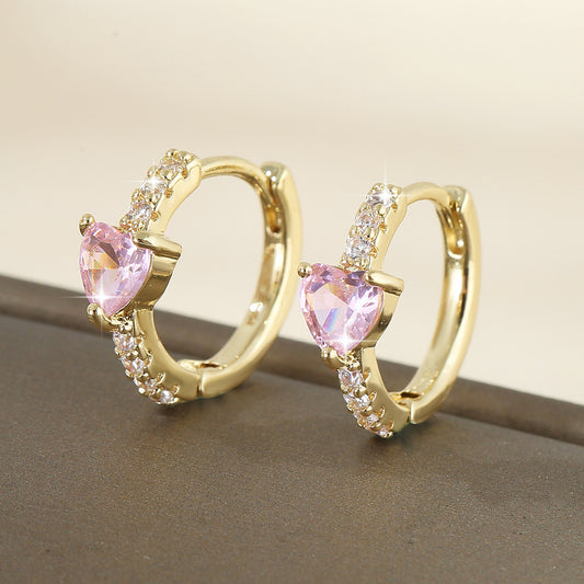European And American Style Luxury Love Round Ear Clip