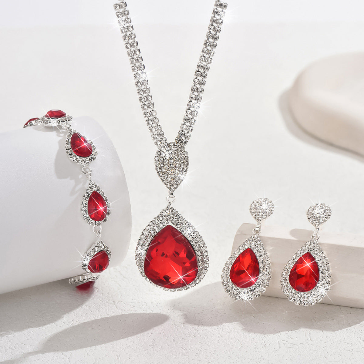 Red Sapphire Blue Pendant