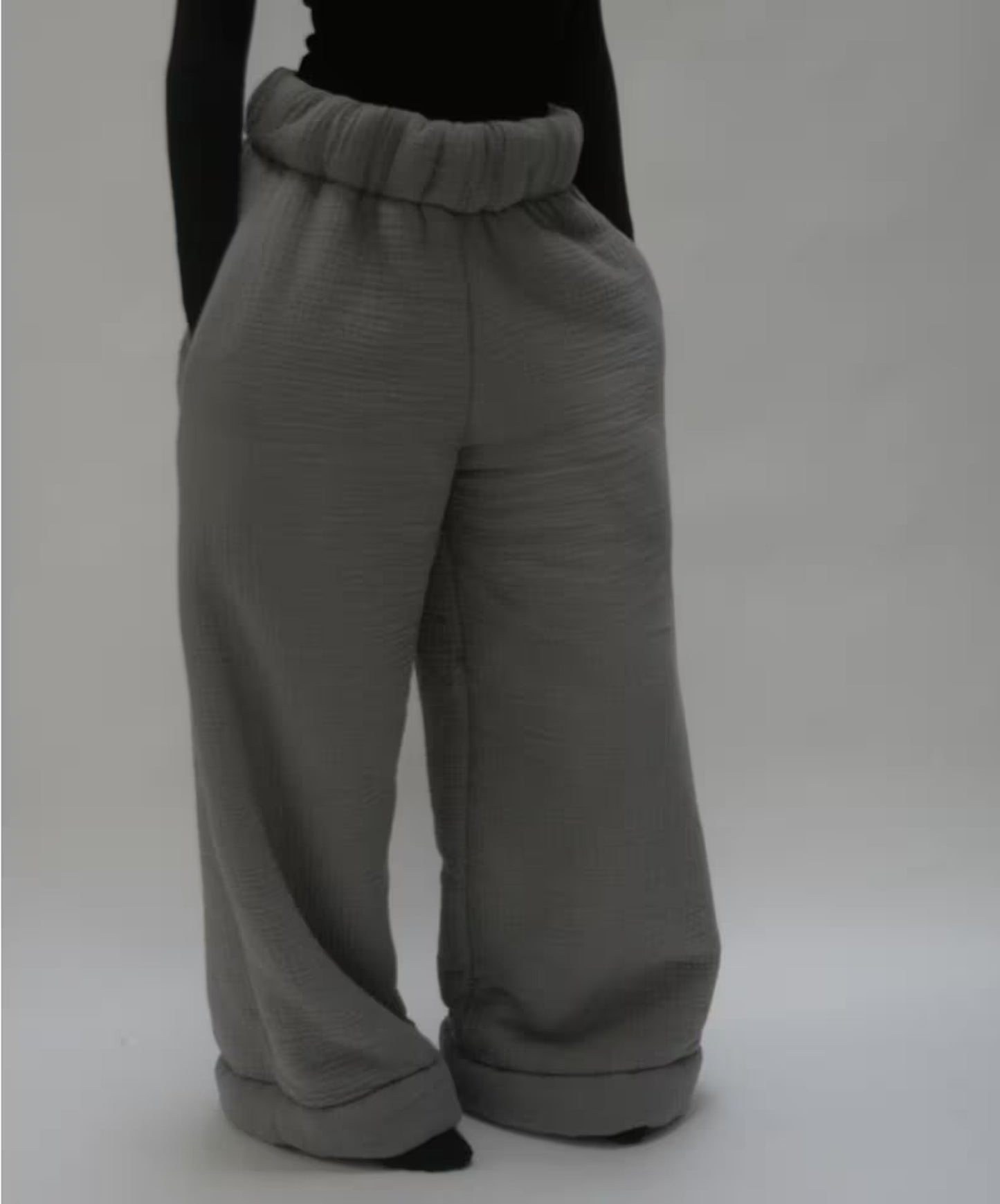 Women's Street Fashion Casual Loose Wide-leg Pants Solid Color