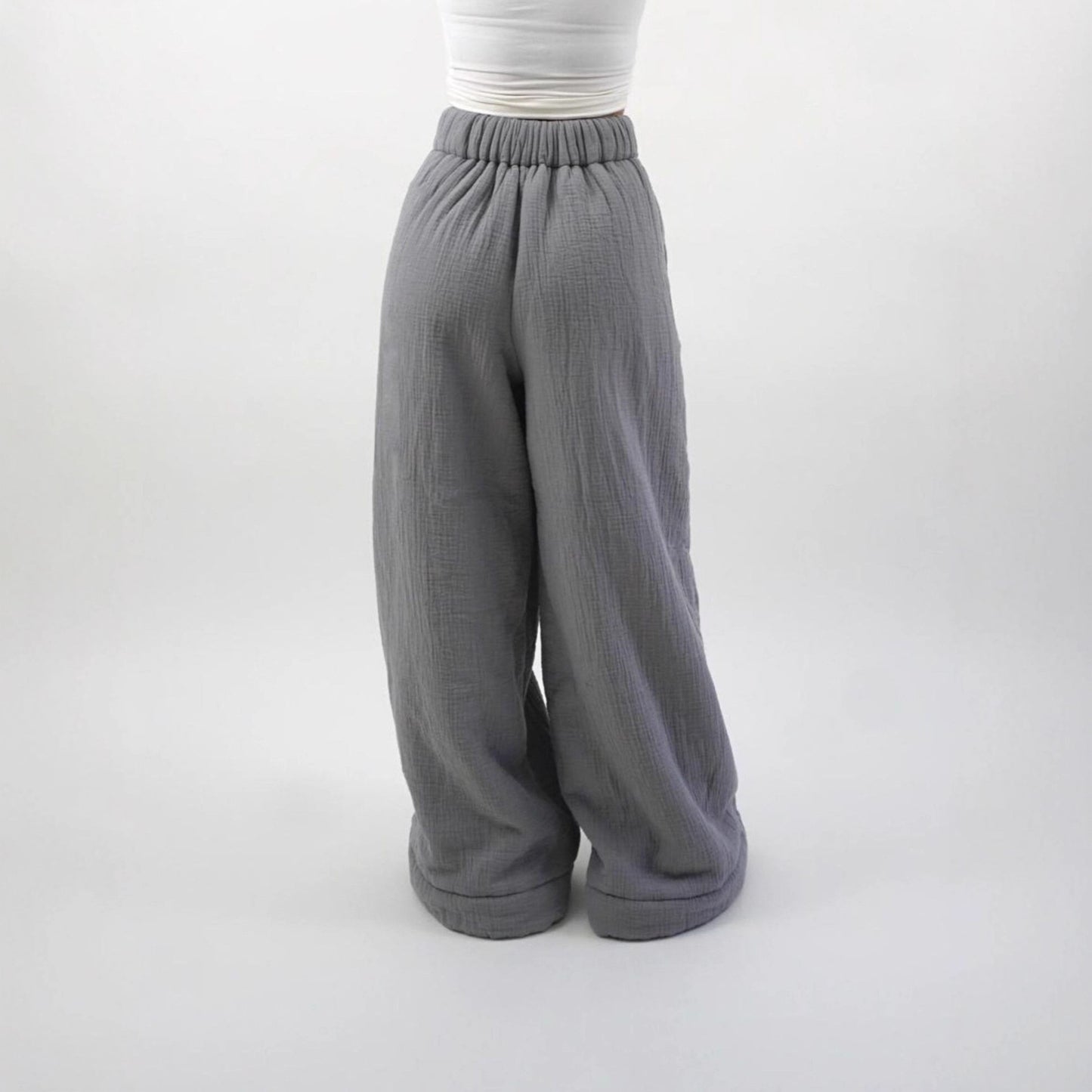 Women's Street Fashion Casual Loose Wide-leg Pants Solid Color