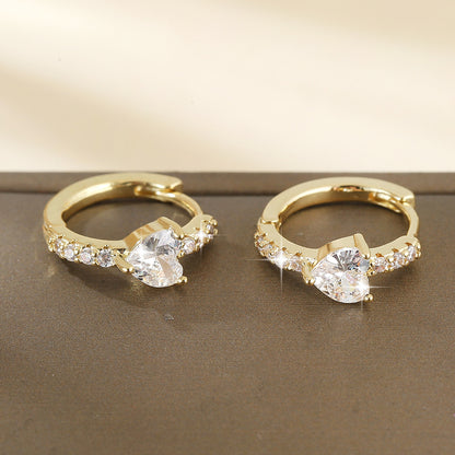 European And American Style Luxury Love Round Ear Clip