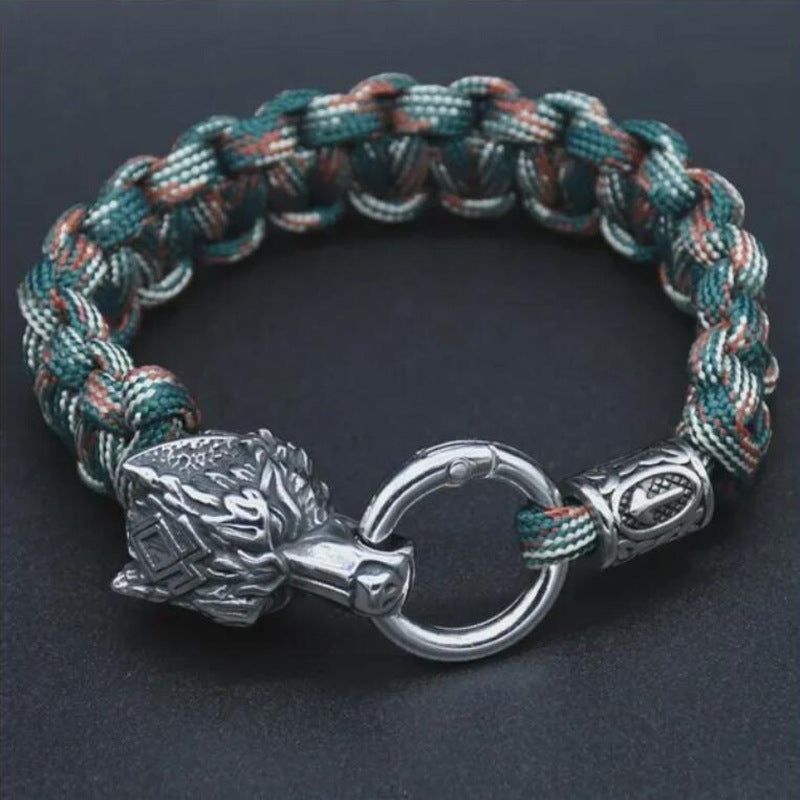 Stainless Steel Wolf Head Bracelet