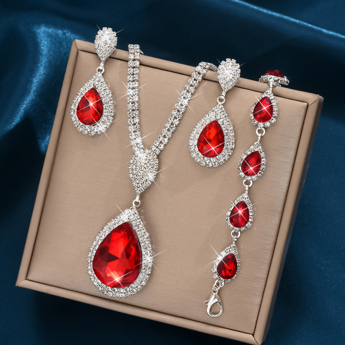 Red Sapphire Blue Pendant
