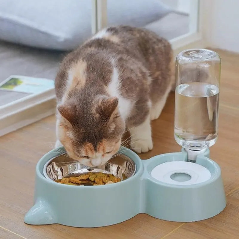 Cat Bowl Fountain Automatic Food Water Feeder