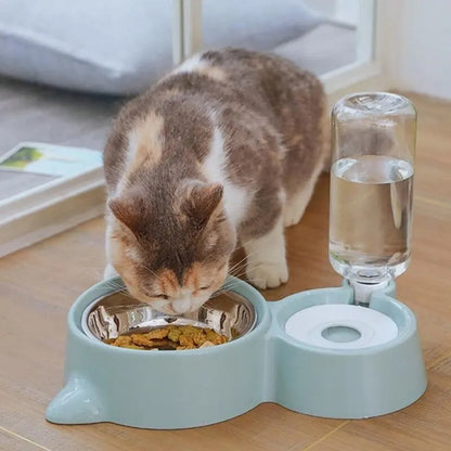 Cat Bowl Fountain Automatic Food Water Feeder