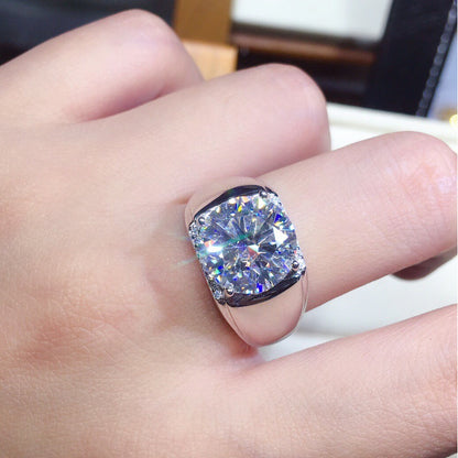 Men's Hearts And Eight Arrows Simulation Moissanite Open Ring