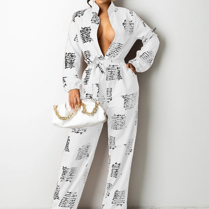 Fashion Loose Shirt Long Sleeve Romper