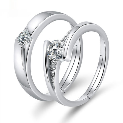 Moissanite Engagement Couple Rings