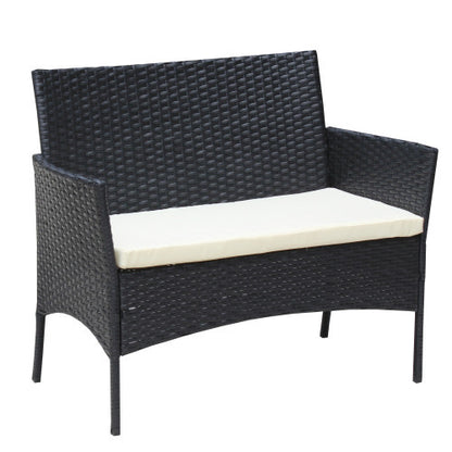 4 PC Rattan Patio Furniture Set Outdoor