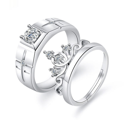 Moissanite Engagement Couple Rings