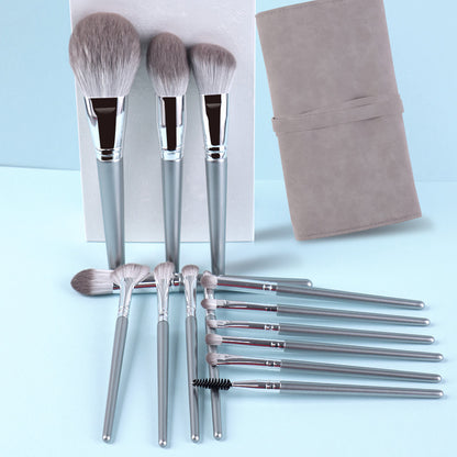 New 14 Piece Wooden Handle Makeup Brush Set