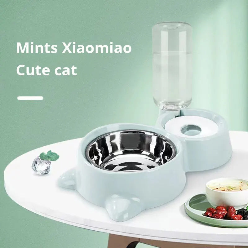 Cat Bowl Fountain Automatic Food Water Feeder