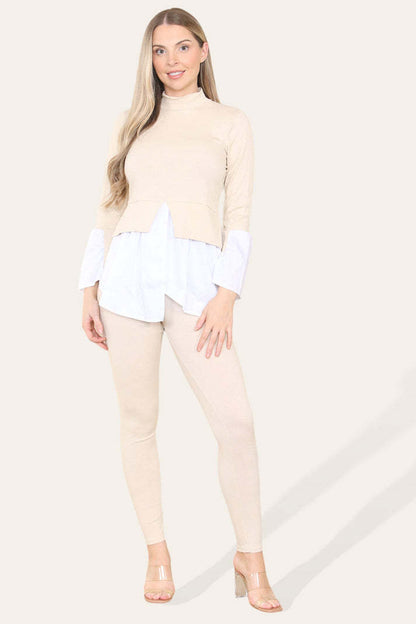 Flared Shirt And Leggings Co-Ord Set