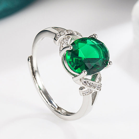 Inlaid Zircon Open Female Ring