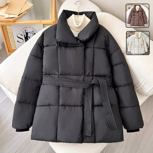 Winter Plaid Sewing Lapel Coat