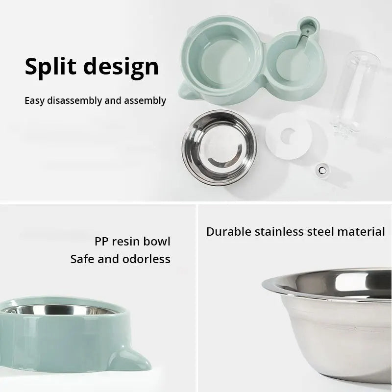 Cat Bowl Fountain Automatic Food Water Feeder