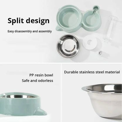 Cat Bowl Fountain Automatic Food Water Feeder