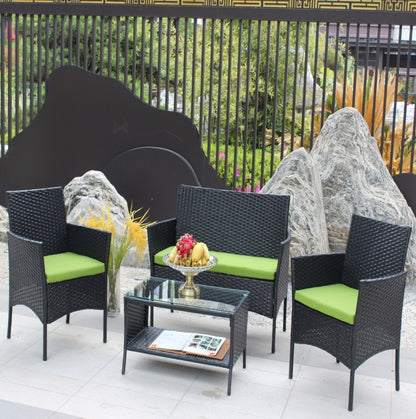 4PC Rattan Patio Furniture Set Outdoor