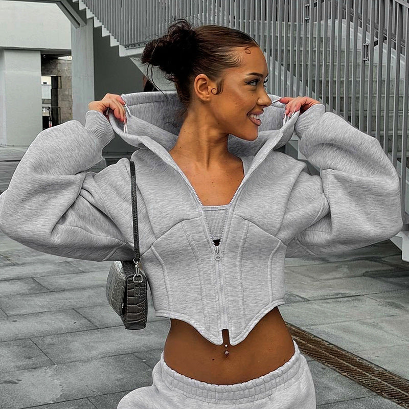 Zipper Hoodie Cardigan Y2K Ins Fashion Street Long Sleeve