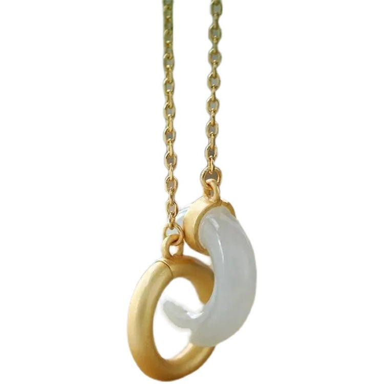 Hotan Jade Gold Plated Pendant Necklace